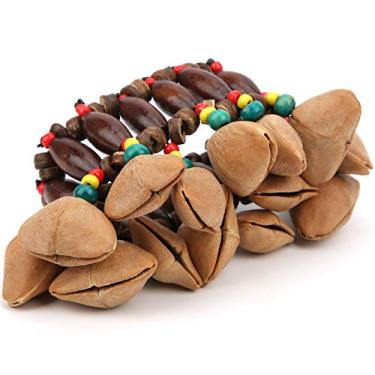 Imagem de Pulseira Estilo Tribal Africano Yctze Com Chocalho de Casca de Noz, Instrumento de Percussão de Sementes Adultas, Perfeita para Bateristas e Entusiastas Música