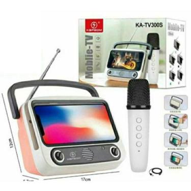 Imagem de Karaokê Portátil Bluetooth com Microfone e Suporte Celular - KAPBOM