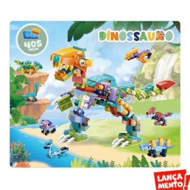 Imagem de INBLOX Dinossauro 12 em 1, Brinquedo de Montar, 405 Peças, Idade +3 Anos,