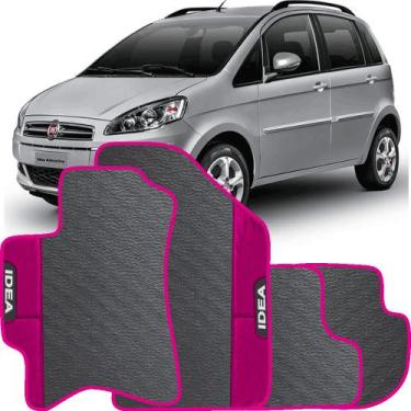 Imagem de Lindo jogo tapete carro automotivo rosa fiat idea 2005 a 2017  emborra