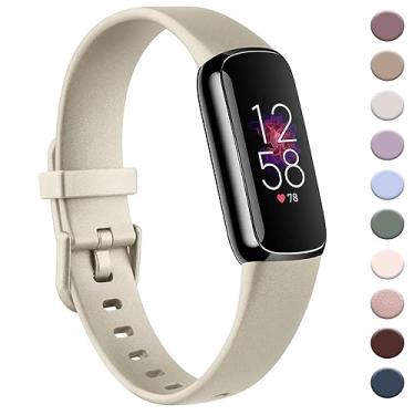 Imagem de AK Pulseira esportiva compatível com Fitbit Luxe para mulheres e homens, pulseiras esportivas de substituição de silicone macio para Fitbit Luxe rastreador de fitness e bem-estar (pequeno, ouro champanhe)