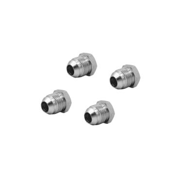 Imagem de BEITERSTOE (Pacote com 4) Adaptador de mangueira hidráulica 2408-08 plugue e tampa de tubo 1/5.1 cm macho JIC 37° (3/10.2 cm-16UNF) SAE aço carbono