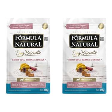 Imagem de Petisco Cães Formula Natural DogBiscuits Batata Doce Banana e Linhaça 250g Cachorro 2 Unidades