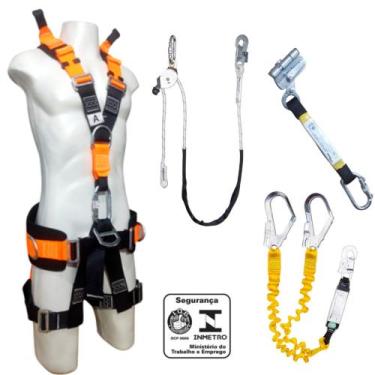 Imagem de KIT Cinto de Segurança Paraquedista 7 pontos com Talabarte e Trava que
