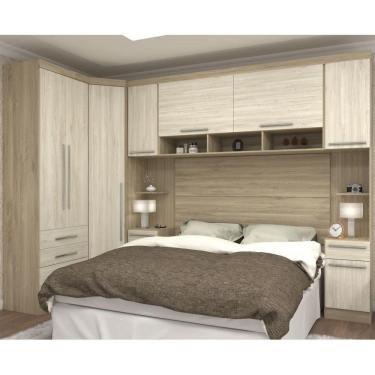 Imagem de Jogo De Quarto Casal Modulado 007 Master Avelã Rústico-ártico Rústico - Eucamóveis