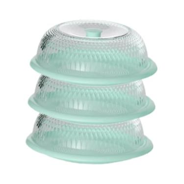 Imagem de YWJLQH Suporte para bolo, prato para bolo, organizador de mesa redondo transparente, bandeja para servir doces, bandeja para lanches e cheesecake, Verde