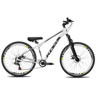 Imagem de Bicicleta Aro 26 Rebaixada Freeride para Grau, Quadro em Alumínio, Relação 1x7, Aros Vmaxx Coloridos, Pedivela 34D, Suspensão 80mm,Branco Preto Branco