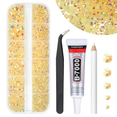 Imagem de qiipii Strass De Resina Champanhe Claro Com Cola B7000 Para Joias Artesanato Deslumbrante 2 Mm 3 4 5 6 Fundo Plano, Pedras Gelatina, Diamantes, Cristais, Gemas, Pingentes, Unhas, Maquiagem Facial, C