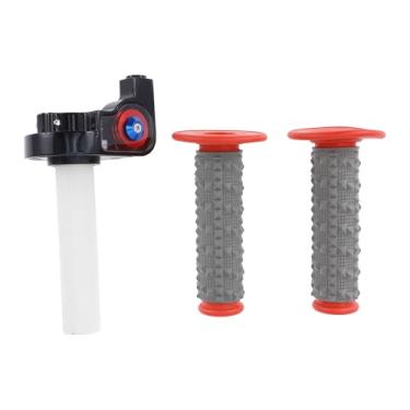 Imagem de TUCKBOLD Kit de capa de guidão de borracha antiderrapante para motocicleta, scooter, bicicleta, quadriciclo, vermelho, 1 conjunto