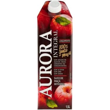 Imagem de Suco de Maçã Integral Aurora Tetra Pack: 1,5L - Sabor Natural e Refrescante | Sem Adição de Polpa | Ideal para Refeições