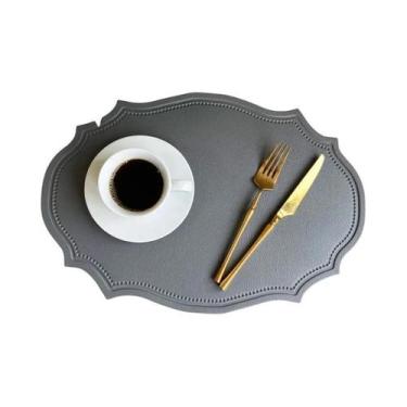 Imagem de Ervilha Verde Falso Couro Elíptico Em Forma De Placemats 1/4/10 Pçs Ta