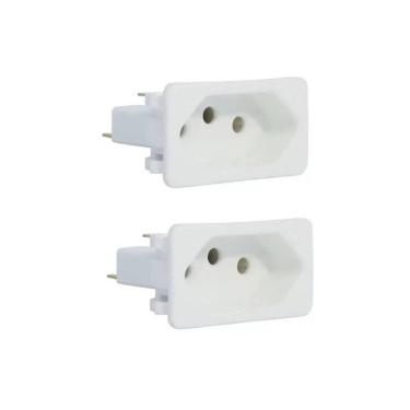 Imagem de 02 Tomada Margirius Para Caixa Embutir Padrão Weg 10/20a Branca