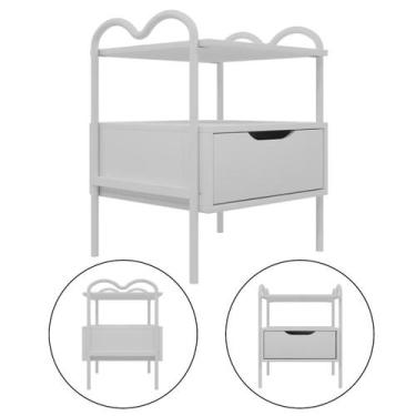 Imagem de Mesa Lateral Retrô Preto 1 Gaveta Linha Oasis Cabeceira - Lion Loja, b