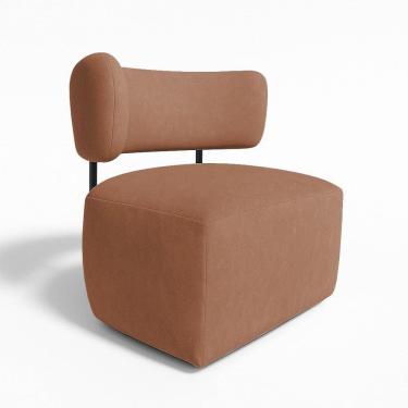 Imagem de Poltrona Decorativa Orgânica Maya Bouclê Terracota - Pallazio