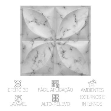 Imagem de Placa 3D Geométrica Pétalas De Mármore Oliver Revestimento Para Parede