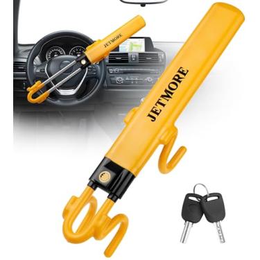 Imagem de JETMORE Trava de volante, dispositivo antifurto para carro com design ajustável, compatibilidade com trava de carro, trava de roda de carro com aço reforçado, dispositivo antifurto de carro com