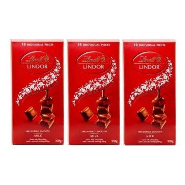 Imagem de kit 3 CHOCOLATE LINDT LINDOR AO LEITE 100G