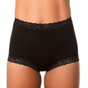 Imagem de Calcinhas Demillus 57330 Cintura Alta Plus Size Poliamida, G, Preto