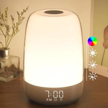 Imagem de Despertador Com Luz Noturna De Toque Branco Quente Regulável Para Cria