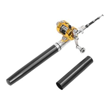 Imagem de Generic Pólo de Pesca Com Roda de Bobina, Pólo de Pesca Em Miniatura de Caneta Fácil de Usar um Profissional Requintado Leve para o Exterior (Preto)