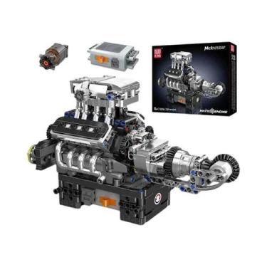 Imagem de Carro Esportivo Com Motor V8 Blocos De Construção Mould King 10206 Mod