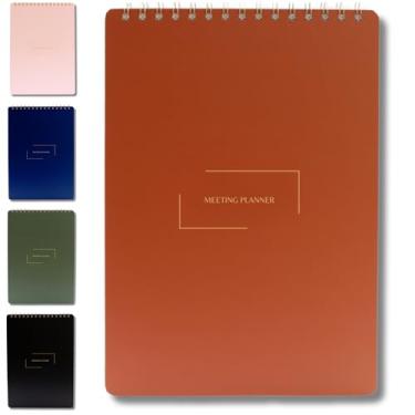 Imagem de Merely Home | Caderno de reuniões para trabalho | 21 cm x 29,8 cm | Planejador de projetos | Design simples | Vários layouts | Agenda de escritório e negócios (ferrugem, agenda de reuniões - retrato)