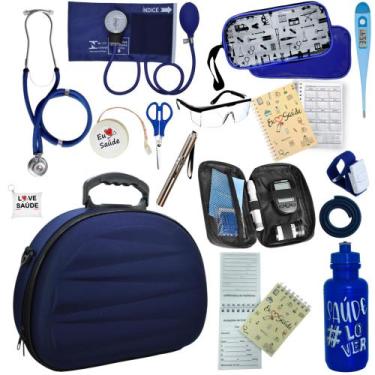 Imagem de Kit Enfermagem Maleta Estagio Medidor Glicose Completo Luxo - PA MED/ 
