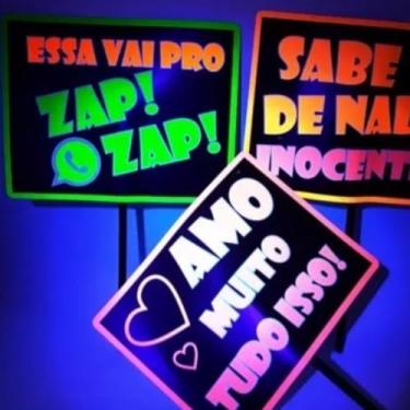 Imagem de Plaquinha Neon Infantil + Plaquinha Balada 10 Unid Cada (KIT)