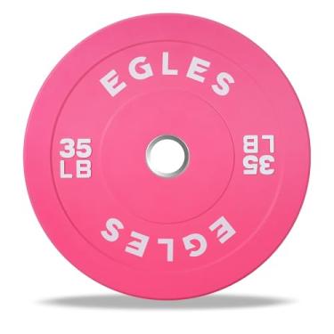 Imagem de Egles Anilhas De Peso Vibrant Pink, Barra Borracha 2 Polegadas, Padrão Olímpico, 35 Lb, Amortecedor Simples, Inserções Aço Para Levantamento Em Casa, Treinamento Força E Exercícios Condicionamento F