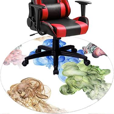 Imagem de Tapete de cadeira de escritório com flores, textura de flor, tapete de cadeira de mesa para piso de madeira de escritório em casa, protetor de piso de pilha baixa, redondo de 91 cm