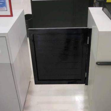 Imagem de Portas De Salão Pretas Porta De Balanço, Porta De Balanço De Café único, Entrada De Porta Interior Portas De Meia Cintura Pequenas, Porta De Mordomo De Balcã, W85xH90cm(33 1/2"x35 3/8")