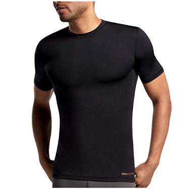 Imagem de Camisa masculina Tommie Copper de compress o central, manga curta, gola redonda, Preto, Medium