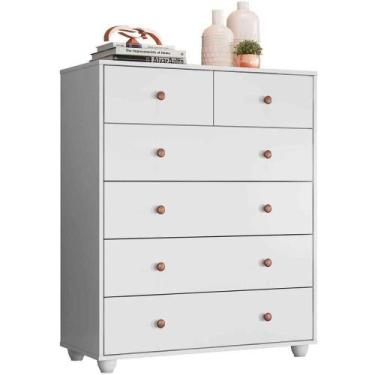 Imagem de Cômoda Vittória 6 Gavetas - Casa Chick Branco - ALBATROZ MÓVEIS