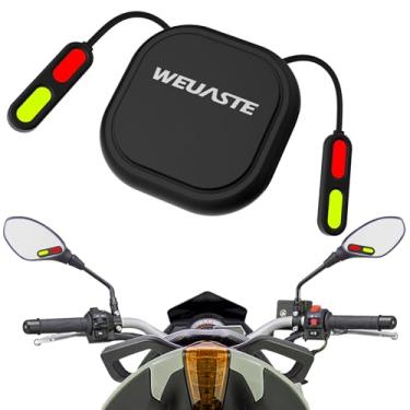Imagem de WEUASTE Sistema de ponto cego de motocicleta com alerta de voz e indicadores, sistema de assistente de motocicleta à prova d'água, detecta perigos da linha lateral e traseira para motocicleta