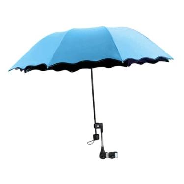 Imagem de WeiLaiKeQi Guarda- de praia com braçadeira ajustável, guarda- multiuso, com clipe triplo, para arquibancada, pátio, piscina, carrinho de bebê, Azul