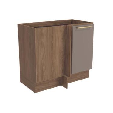 Imagem de Balcão Canto Reto 1 Porta (sem Tampo) Botanic Kappesberg - Nogueira/Fe