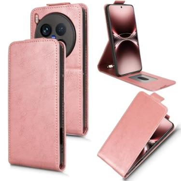 Imagem de Capa compatível com Vivo X200 Ultra 5G, compatível com Vivo X200 Ultra 5G V2454A V2454DA Flip TPU capa de couro rosa