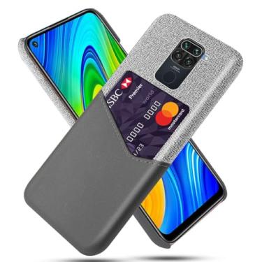 Imagem de Capa para Xiaomi Redmi Note 9,Tela e tampa de couro PU,Antideslizante,360°cobertura completa à prova de choque com 1 slot de cartão atrás,Prevenção de queda-Gray