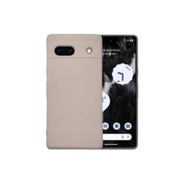 Imagem de Casecious Compatível com Google Pixel 7A Capa traseira básica de gel de silicone líquido macio para celular (rosa nude)