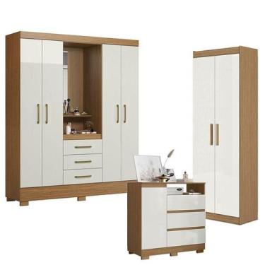 Imagem de Guarda Roupa Solteiro Paris 2045150 com Armário Multiuso 2 Portas 2000