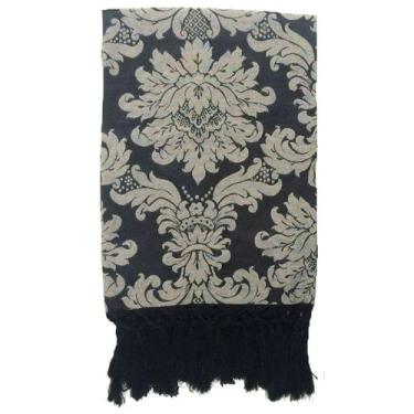 Imagem de Manta de Sofá Jacquard Preto e Crú 190x140 - Sua Casa Decor
