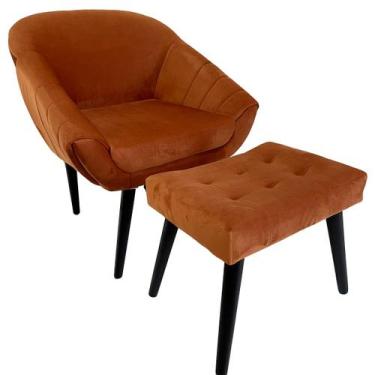 Imagem de Kit Poltrona Giovana Puff Capitonê Luxo e Almofadas em Sued Premium - 