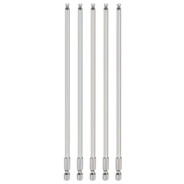 Imagem de HARFINGTON 5 peças de chave de fenda sextavada de ponta esférica H4 (4 mm) cabeça 1/10.2 cm haste sextavada 200 mm (8") de comprimento magnético S2 aço métrico chave de fenda chave de broca soquete