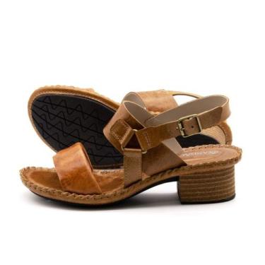 Imagem de Sandália Salto Clarita em Couro Crush Caramelo - 16126CC - Andacco, Ca