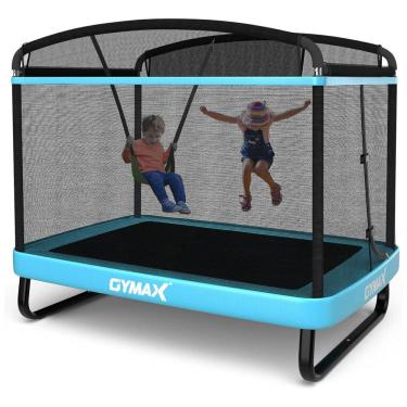 Imagem de Cama Elastica Infantil com Diâmetro, Rede de Proteção e Balanço para até 100 kg, GYMAX, Azul