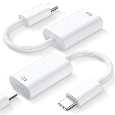 Imagem de iMangoo Adaptador USB-C para Lightning, conversor de áudio Lightning macho para fêmea tipo C, suporta carregamento Carplay, transferência de dados para Apple iPhone 16 16e 15 Pro Max para iPad 11 A16