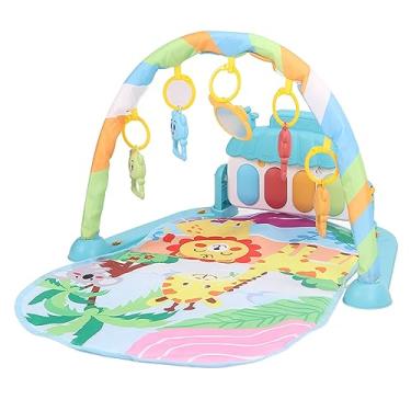 Imagem de Naroote Academias de Bebês Tocam Tapetes, Girafas Early Education Puzzle Mirror Pinging Baby Musical Activity Tat for Home (Verde)