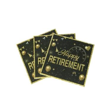 Imagem de Guardanapos de papel descartáveis pretos dourados 40 peças para jantar, piquenique, coquetel, festa de aniversário, 16,5 cm