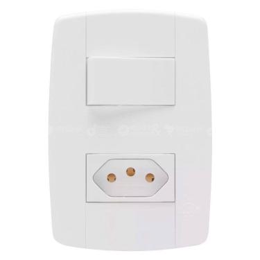 Imagem de Interruptor Simples com Tomada 10A 250V Modular Ilumi Lev