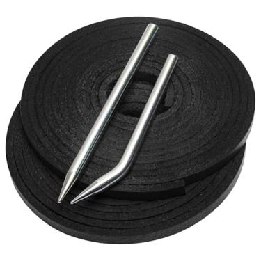 Imagem de Luva de renda, kit de renda de luva de beisebol, kit de reparo portátil de beisebol inclui 2 cadarços de couro e 2 agulhas de cadarço para receptor